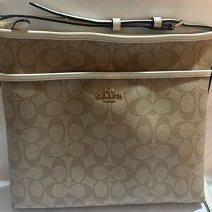 Coach Signature Coated Canvas and Leather Messenger Bag